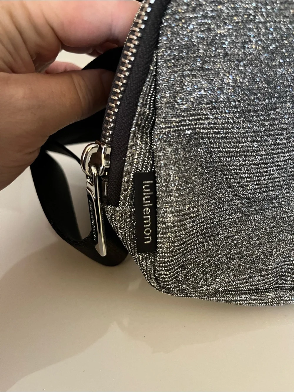 lululemon women’s glitter belt bag.
